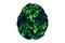 Human brain shape made of green leaves Think green concept