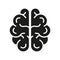 Human Brain Silhouette Icon. Medical Neurology, Psychology Glyph Pictogram. Knowledge, Memory, Mind, Intelligence Icon