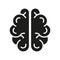 Human Brain Silhouette Icon. Medical Neurology, Psychology Glyph Pictogram. Knowledge, Memory, Mind, Intelligence Icon