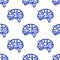 Human brain - sketchy image. Medical seamless vector pattern.