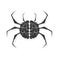 Human brain with spider-like legs. Arachnophobia concept. Flat style illustration.