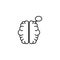 Human brain talk bubble idea icon line style