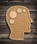 Human brain work concept from cardboard