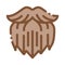 Human Brutal Bushy Beard Icon Outline Illustration