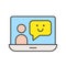 human and bubble chat, communication filled outline icon editable stroke