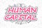 Human Capital - Cartoon Magenta Word. Business Concept.