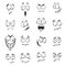 Human cartoon emoticon faces with expressions