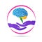 Human creative brain care logo