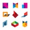 Human creativity and innovation creating new colorful worlds logo icon