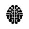 Human cybernetic human brain icon in flat style.