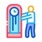 Human delivery watch repair service icon vector outline illustration