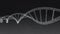 Human DNA. Abstract black background with plexus. Loop animation