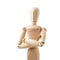 Human doll puppet statuette isolated