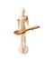 Human doll puppet statuette isolated