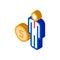Human Dollar Coin isometric icon vector illustration