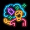 human dream label price neon glow icon illustration
