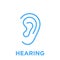 Human ear hearing icon