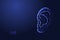 Human ear low poly concept vector illustration.