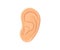 Human ear on white background logo design. Icon hearing icon hear sense audio. Organ of hearing and balance vector design.