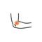 Human elbow ache line icon