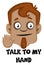 Human emoji with talk to my hand expression, illustration, vector