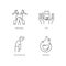 Human emotion pixel perfect linear icons set