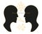Human empathy, encouraging, understanding concept vector. Silhouette of two heads of people.