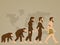 Human evolution cartoon