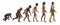 Human evolution in the history, 3d illustration