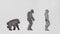 Human Evolution Timeline Walking in Pencil Sketch Seamless Loop