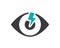 Human eye with acute pain colored icon. Visual organ disease symptom, blindness symbol