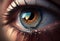 Human eye close up. AI Generated