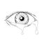 Human Eye Crying Tears Flowing Drawing