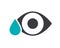 Human eye with drop colored icon. Eye drops, medicine, tears symbol