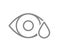 Human eye with drop line icon. Eye drops, medicine, tears symbol
