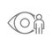 Human eye with man line icon. Human visual system, healthy organ symbol