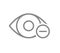 Human eye with minus line icon. Disease visual system, myopia symbol
