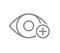 Human eye with plus line icon. Healthy visual organ, hyperopia symbol