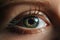 Human eye realistic closeup generative AI