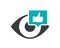 Human eye with thumb up in chat bubble colored icon. Healthy visual organ symbol