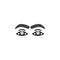 Human eyes and eyebrows vector icon
