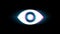 Human Face eye view Symbol on Glitch Retro Vintage Animation.