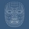 Human face mesh 3d modeling recognition head scan vector illustration