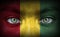 Human face painted with flag of Guinea