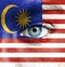 Human face painted with flag of Malaysia