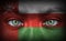 Human face painted with flag of Oman