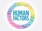 Human Factors word cloud, concept background