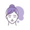 Human feeling depression line color icon. Face of a young girl depicting emotion sketch element. Cute character on