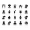 Human feelings drop shadow black glyph icons set