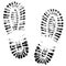 Human feet print, footprints shoe silhouette.